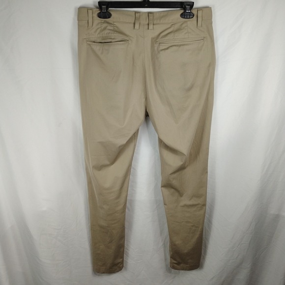 Rhone Commuter Pants Mens 34 Khaki Tan Slim Fit Tech Chinos 100036 - Picture 9 of 15